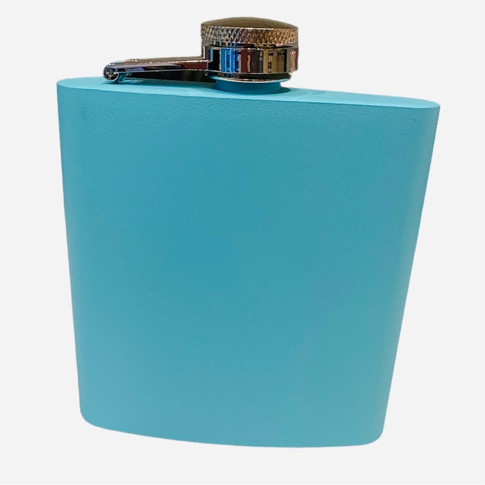 NWOT Tiffany Blue Girls Hip Flask Silver Golf Party Curved Gift Giving